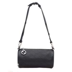 GUCCI Black Leather Shoulder Bag